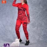 ست بلوز شلوار فینگردار ورزشی زنانه - red - l