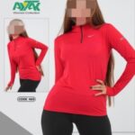 بلوزفینگردار نیم زیپ ورزشی زنانه - red