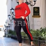 ست تیشرت شلوار جیب دار زنانه COOL  - red