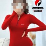 تیشرت نیم زیپ انگشتی زنانه - red