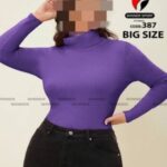 تیشرت زنانه یقه اسکی سایزبزرگ - %d8%a8%d9%86%d9%81%d8%b4