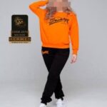 ست بلوز آستین بلند وشلوار زنانه U.S.A - orange