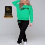 ست بلوز آستین بلند وشلوار زنانه U.S.A - green