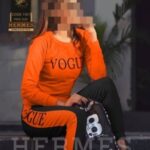 ست بلوز آستین بلندو شلوار زنانه - orange