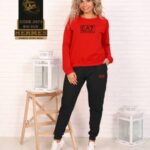 ست بلوز شلوار آستین بلند زنانه EA7 - red