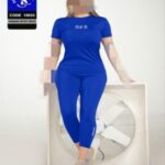 ست تیشرت و شلوار ورزشی دخترانه زنانه - blue