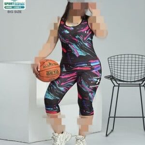 ست تاپ شلوارک ورزشی دخترانه زنانه سایزبزرگ  