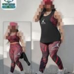 ست نیم تنه لگ و کاور ورزشی زنانه سایز بزرگ - 1