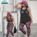 ست نیم تنه لگ و کاور ورزشی زنانه سایز بزرگ - 4