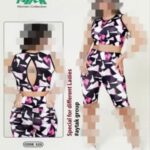 ست تاپ شلوارک پشت کش دار ورزشی زنانه - 1