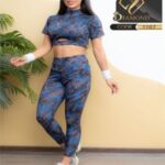 ست کراپ نیم زیپ و شلوار کمر گنی - 5
