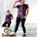 ست ورزشی تیشرت یقه هفت و شلوار کمرگنی زنانه - 4