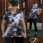 ست ورزشی تیشرت یقه هفت و شلوار کمرگنی زنانه - 1