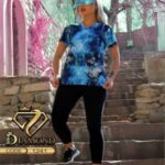 ست ورزشی تیشرت یقه هفت و شلوار کمرگنی زنانه - 3