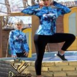 ست بلوز فینگری نیم زیپ و شلوار کمرگنی ورزشی زنانه - 3
