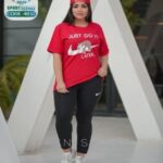 ست تیشرت شلوار ورزشی زنانه سایز بزرگ - red