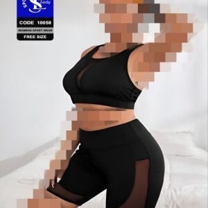 ست کراپ شلوارک ورزشی زنانه
