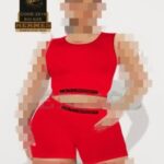 ست کراپ شورتک ورزشی زنانه NOVA SPOR - red