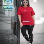 ست تیشرت شلوار سایز بزرگ زنانه - red