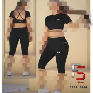 ست کراپ شلوارک ورزشی زنانه