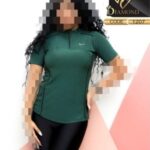 تیشرت نیم زیپ مغزی خور NIKE ورزشی زنانه - green