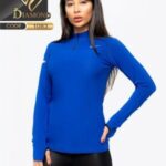 بلوز فینگری نیم زیپ ورزشی دخترانه - blue