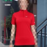 تیشرت نیم زیپ ورزشی زنانه - red