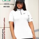 تیشرت نیم زیپ ورزشی سایزبزرگ زنانه - %d8%b3%d9%81%db%8c%d8%af