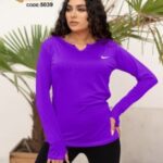 بلوز یقه دلبری فینگردار ورزشی زنانه - %d8%a8%d9%86%d9%81%d8%b4