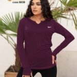 بلوز یقه دلبری فینگردار ورزشی زنانه - %d8%a8%d8%a7%d8%af%d9%85%d8%ac%d9%88%d9%86%db%8c