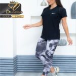 ست تیشرت یقه هفت و شلوار کمر گنی - 1