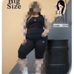 ست ورزشی تاپ شلوارک زنانه سایزبزرگ - 3