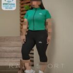 ست کراپ شلوارک ورزشی زنانه سایز بزرگ - green