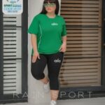ست تیشرت شلوارک ورزشی زنانه سایز بزرگ - green