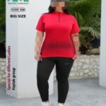 ست تیشرت و شلوار ورزشی زنانه سایز بزرگ - red