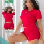 کراپ شلوارک ورزشی زنانه - red