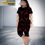 ست تیشرت شلوارک ورزشی زنانه باهدبند سایزبزرگ - 2