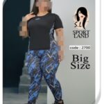 ست ورزشی تیشرت و لگ طرح دار زنانه سایزبزرگ - 2