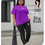 ست تیشرت شلوار ورزشی زنانه سایزبزرگ - %d8%a8%d9%86%d9%81%d8%b4