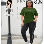 ست تیشرت شلوار ورزشی زنانه پوما سایزبزرگ - green