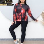 ست سویشرت فینگری و شلوار کمرگنی ورزشی زنانه - 1
