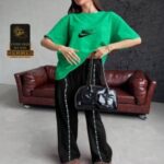 ست تیشرت شلوار سایز بزرگ زنانه NIKE NEW  - green