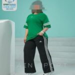 ست تیشرت شلوار بگ سایز بزرگ زنانه - green